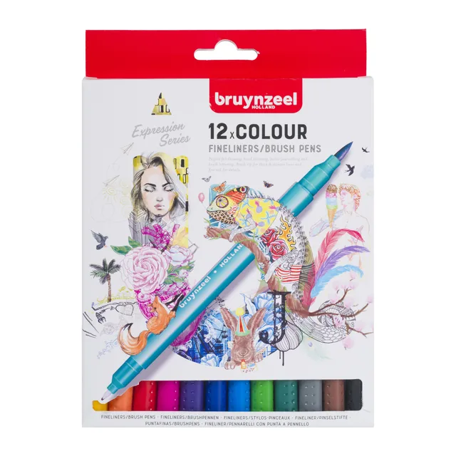 Duotip Bruynzeel Expression fineliner-brushpen 12x