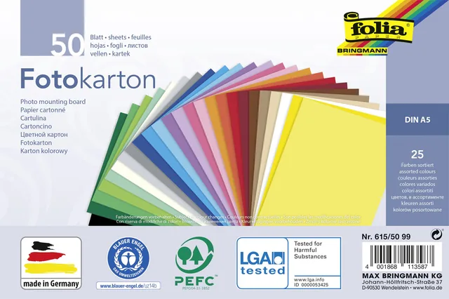 Fotokarton Folia 300gr A5 50vel assorti