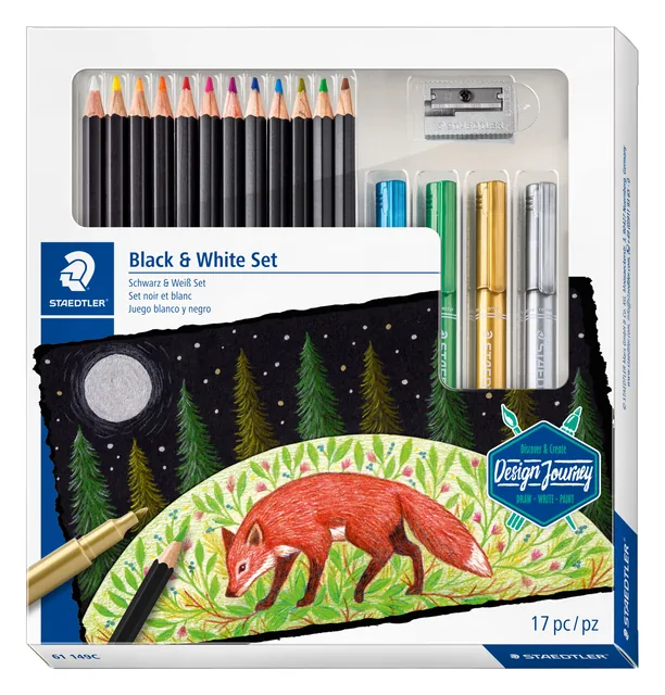 Kleurpotloden Staedtler black and white 17dlg