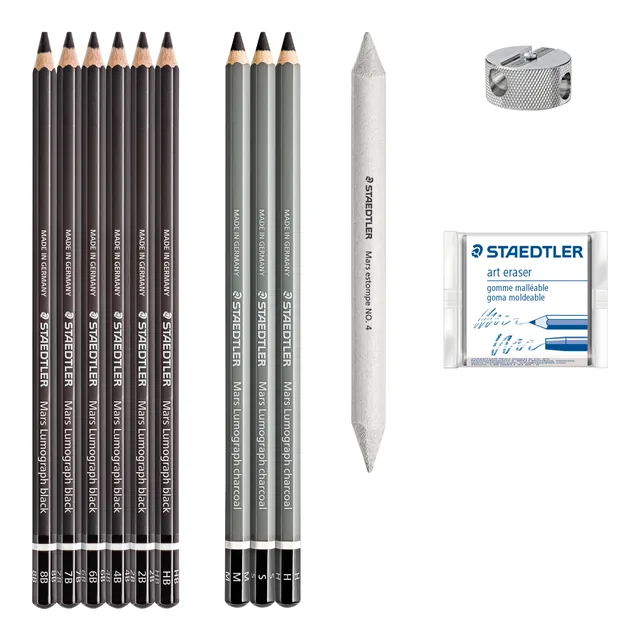 Houtskoolpotloodset  Staedtler 12dlg
