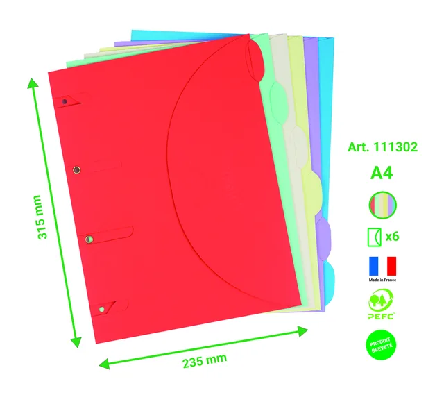Smartfolder geperforeerde opbergmappen A4 ass 6st