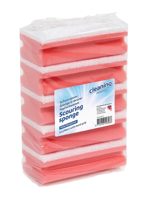 Schuurspons Cleaninq met greep 140x70x42mm 5st