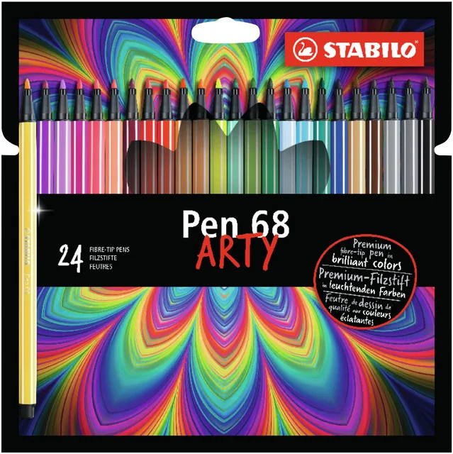 Viltstift STABILO Pen 68/24 Arty M 24st assorti