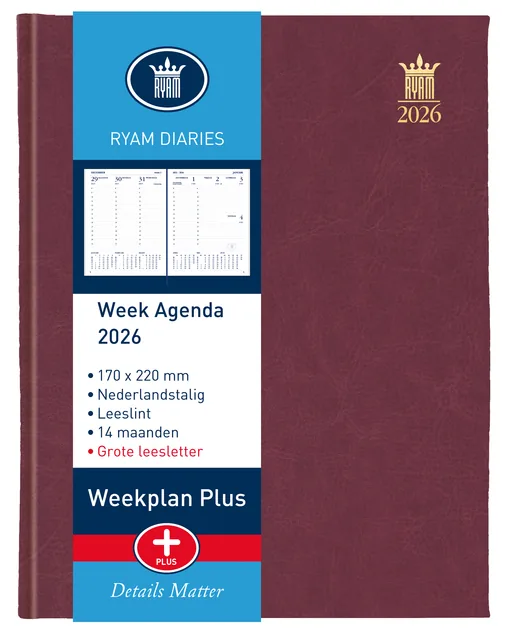 Agenda 2027 Ryam Weekplan groot letter 7d/2p ass