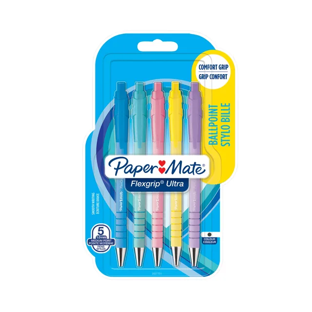 Balpen Paper Mate Flexgrip drukknop pastel