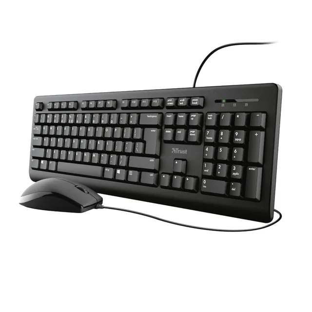 Toetsenbord Trust Primo + muis QWERTY zwart