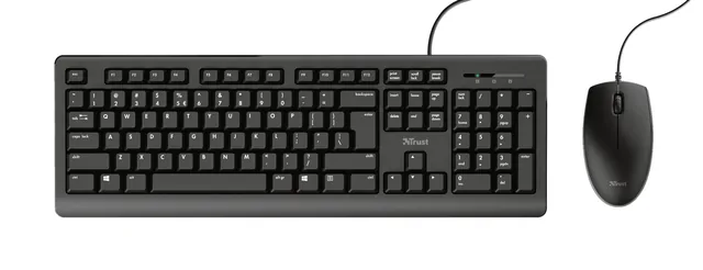 Toetsenbord Trust Primo + muis QWERTY zwart