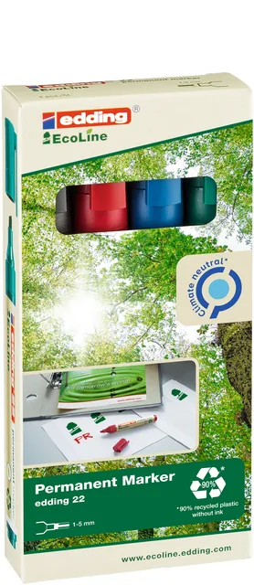 Viltstift edding 22 Eco schuin 1-5mm assorti