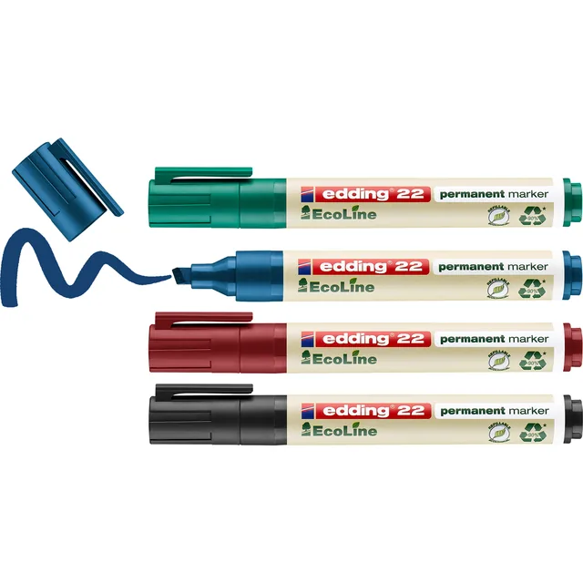 Viltstift edding 22 Eco schuin 1-5mm assorti