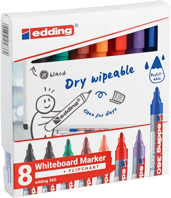 Whiteboardmarker edding 361 rond 1mm assorti