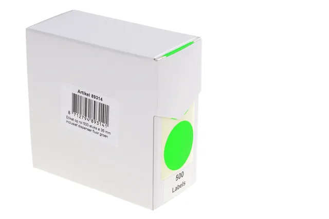 Etiket Rillprint 35mm op rol fluor groen 500st