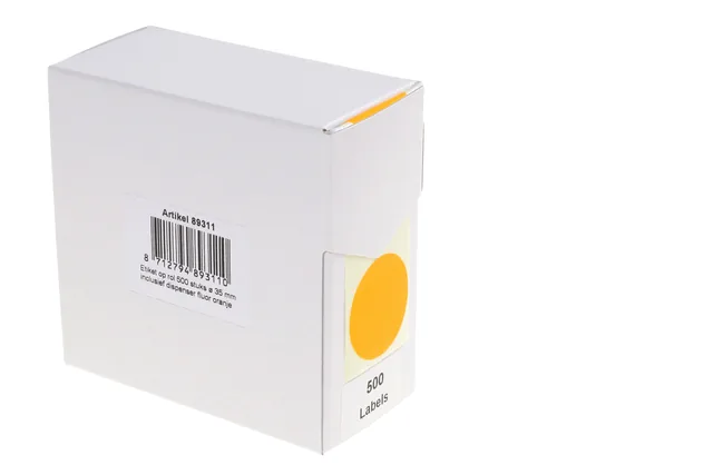 Etiket Rillprint 35mm op rol fluor oranje 500st