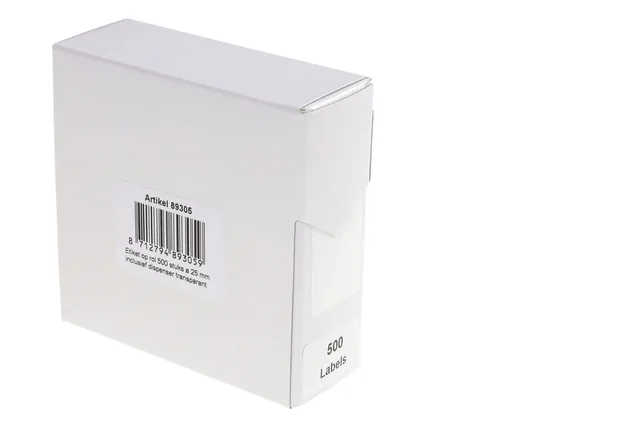Etiket Rillprint 25mm op rol transparant 500st