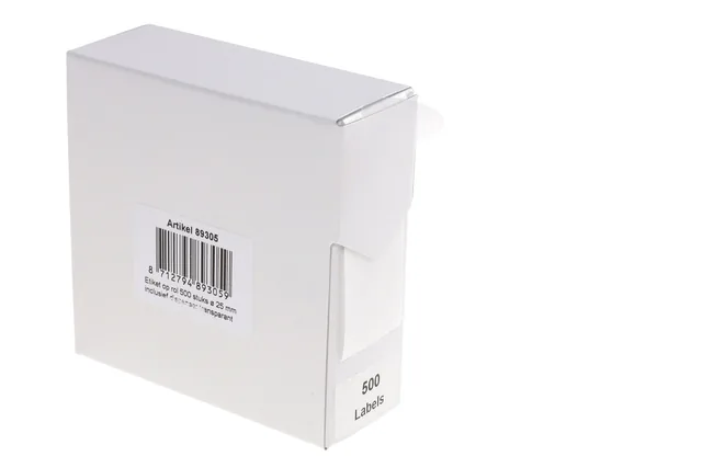 Etiket Rillprint 25mm op rol transparant 500st