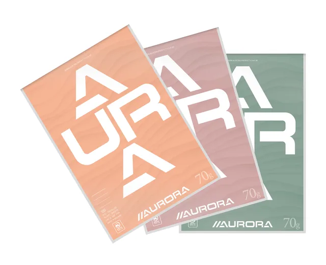Schrijfblok Aurora A4 lijn 100vel 70gr assorti