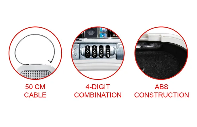 Kluis Safe space combinatieslot en kabel wit