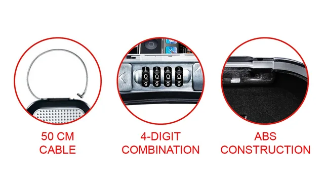 Kluis Safe space combinatieslot en kabel grijs