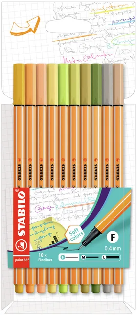 Fineliner STABILO point 88/10 F nieuwe kleuren ass