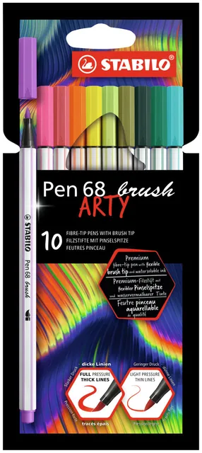 Brushstift STABILO Pen 68/10 Arty 10st assorti
