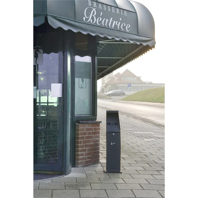 Asbak staand Vepa Bins zuil vrijstaand zwart