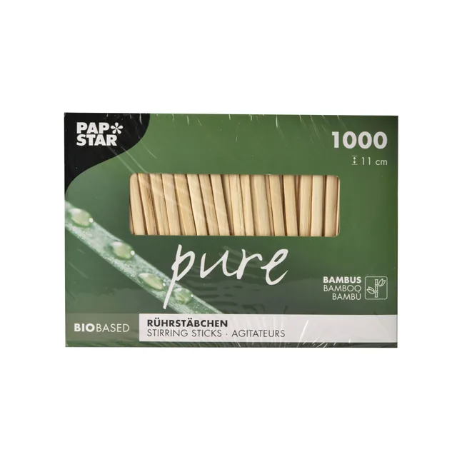 Roerstaafje Papstar 110x3mm bamboe