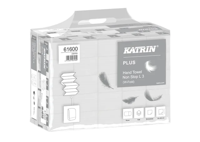Handdoek Katrin Plus 3laags 203x320mm wit
