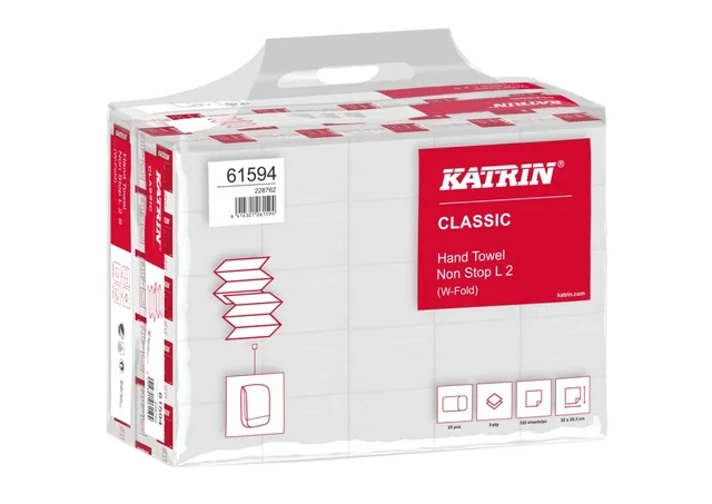 Handdoek Katrin 2laags 203x320mm 25x120 vel wit