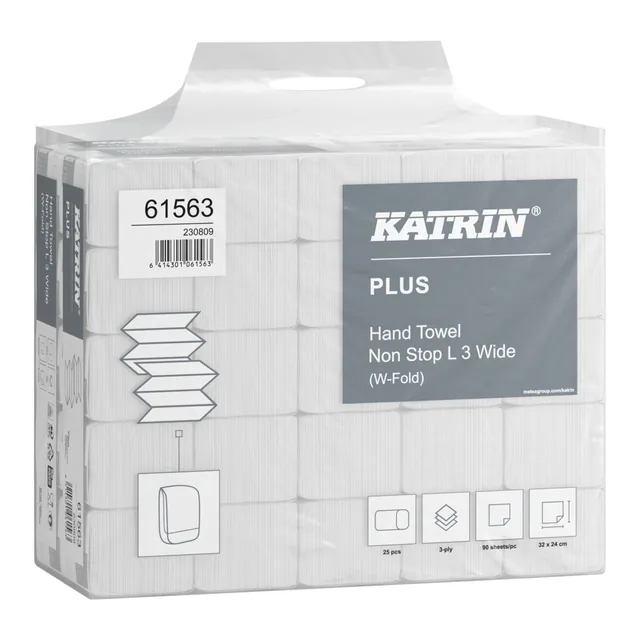 Handdoek Katrin Plus 3laags 240x320mm wit