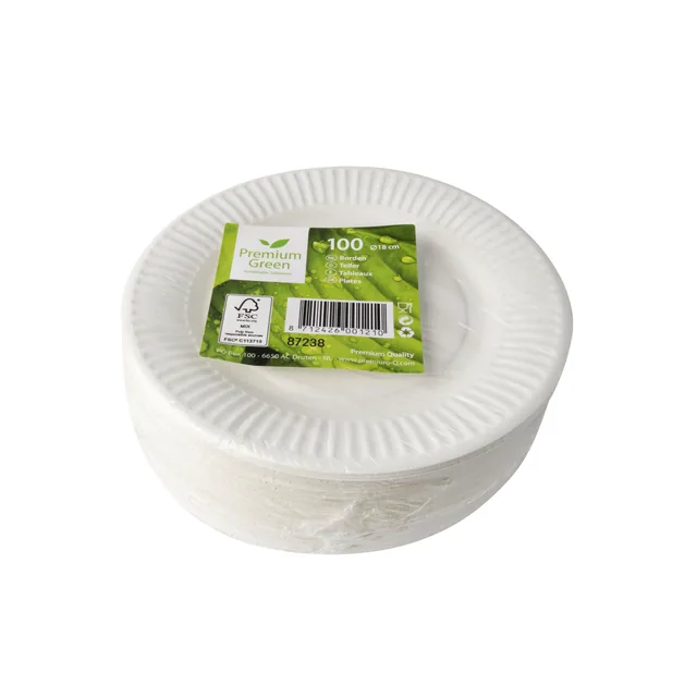 Bord IEZZY D 180mm karton wit