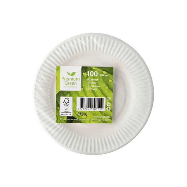 Bord IEZZY D 180mm karton wit