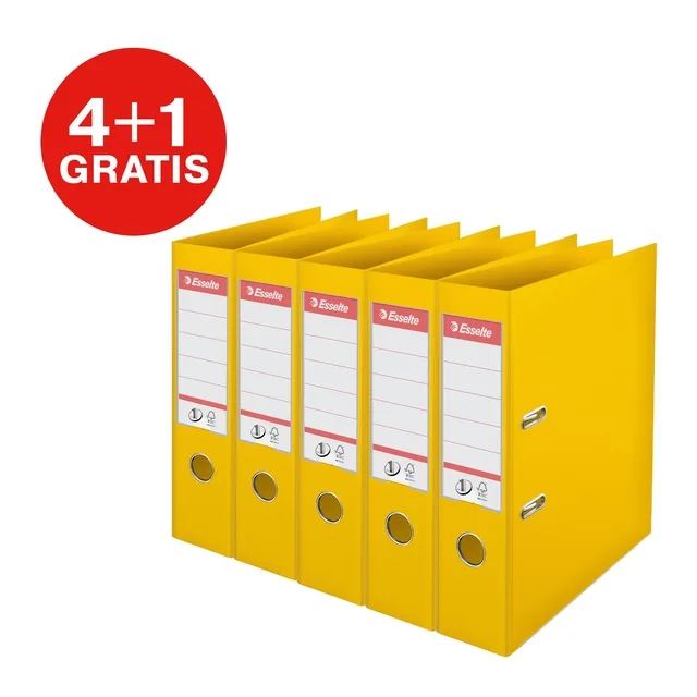 Ordner Esselte No 1 Power PP 75mm geel 5 stuks