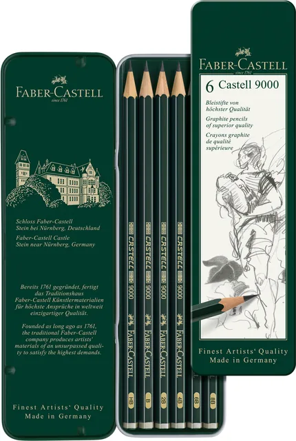 Potlood Faber-Castell 9000 6 hardheden