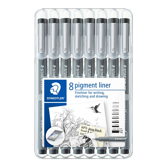 Fineliner Staedtler pigment 308 8 st ass