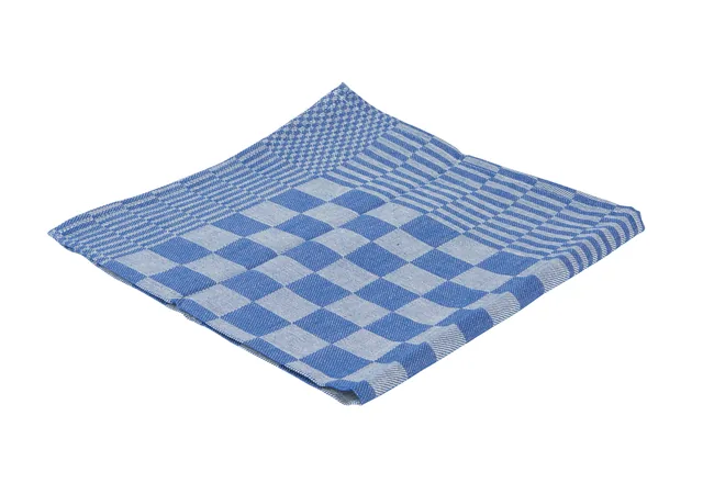 Theedoek blok marine Ca 65x65cm blauw