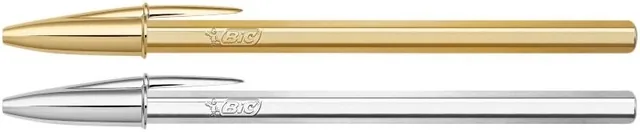 Balpen Bic Cristal M goud en zilver