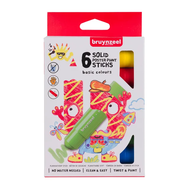 Verfstift Bruynzeel Kids 6st ass basis
