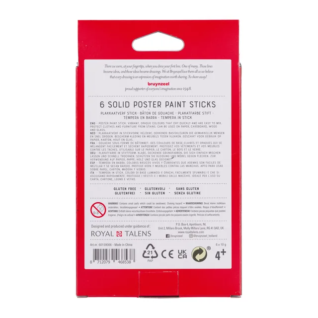 Verfstift Bruynzeel Kids 6st ass basis