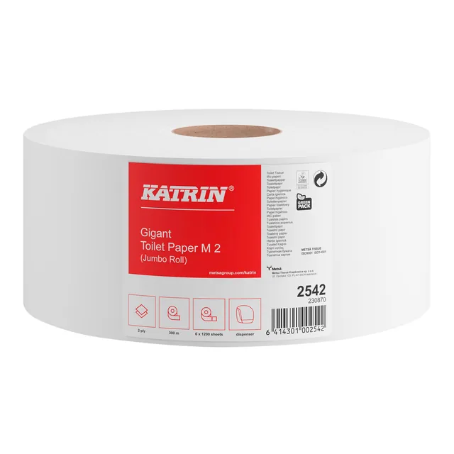 Toiletpapier Katrin Gigant M 2laags 300m wit