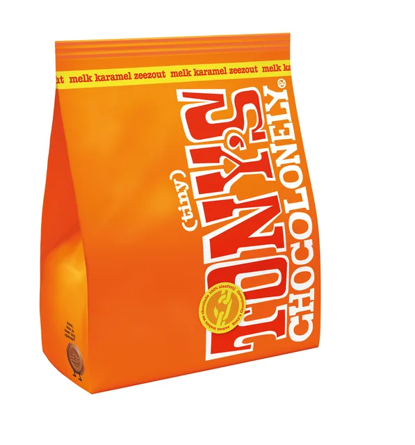 Chocolade Tony Chocolonely tiny melk karamel zeezt