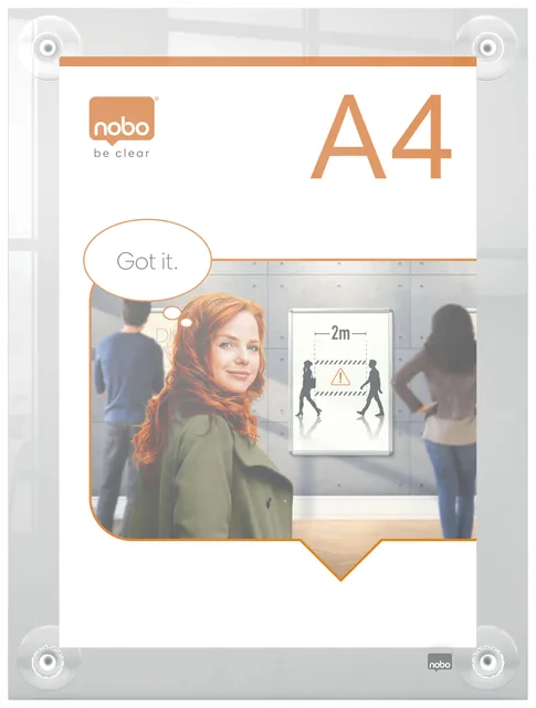 Infobord Nobo Premium Plus A4 acryl verplaatsbaar
