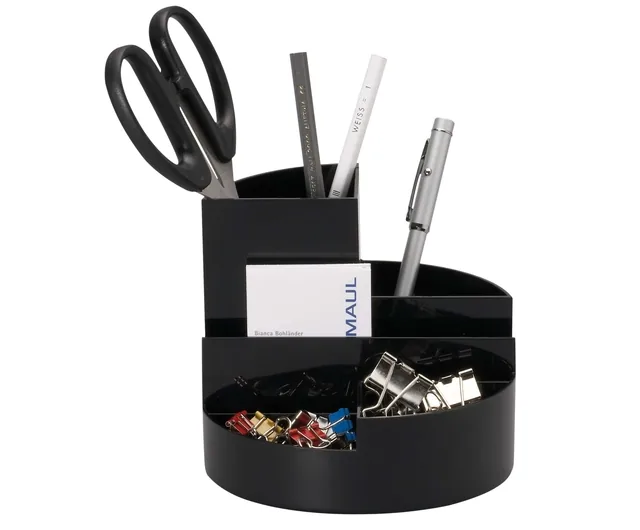 Pennenkoker MAUL roundbox recycled 6 vaks zwart