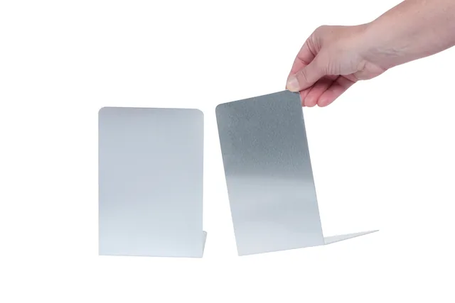 Boekensteun MAUL 12x12x17.5cm aluminium zilver