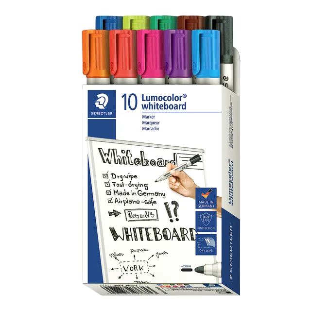 Whiteboardmarker Staedtler Lumo 351 10st ass