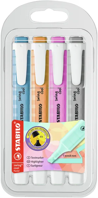 Markeerstift STABILO Swing cool 275/4 pastel ass