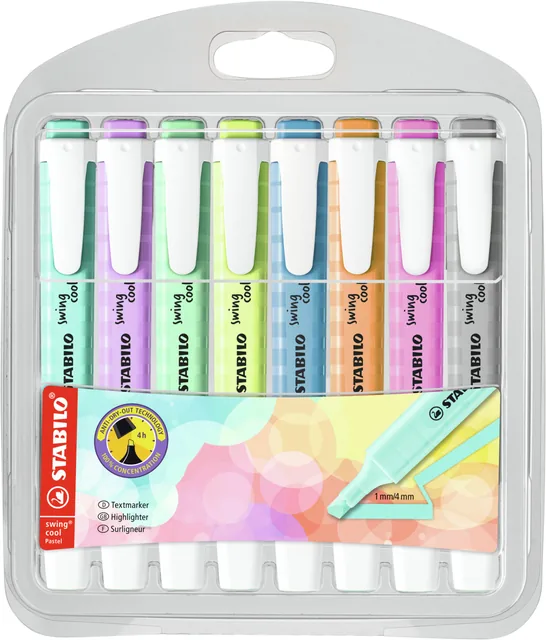 Markeerstift STABILO Swing cool 275/8 pastel ass