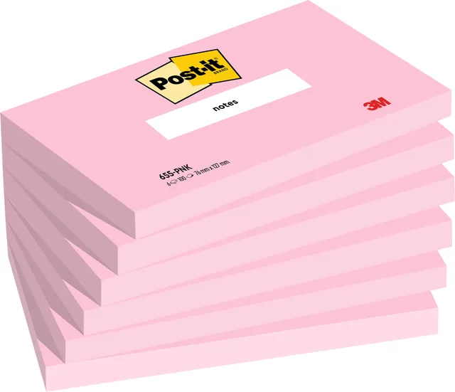 Memoblok Post-it 655 76x127mm roze