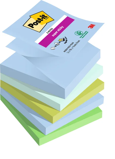 Memoblok Post-it Z-Notes R330 Super Sticky Oasis