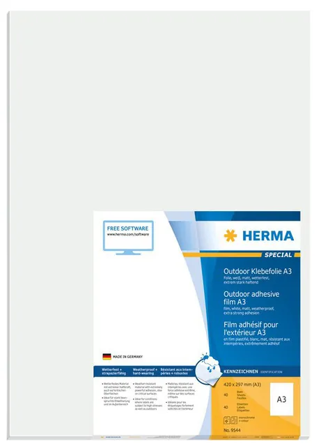 Etiket HERMA 9544 A3 297x420mm weervast folie wt