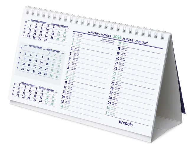 Bureaumaandkalender 2027 Brepols 210x125mm