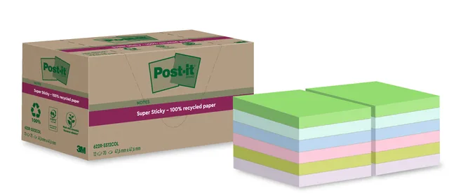 Memoblok Post-it 622 RSS12COL 47.6x47.6mm colour